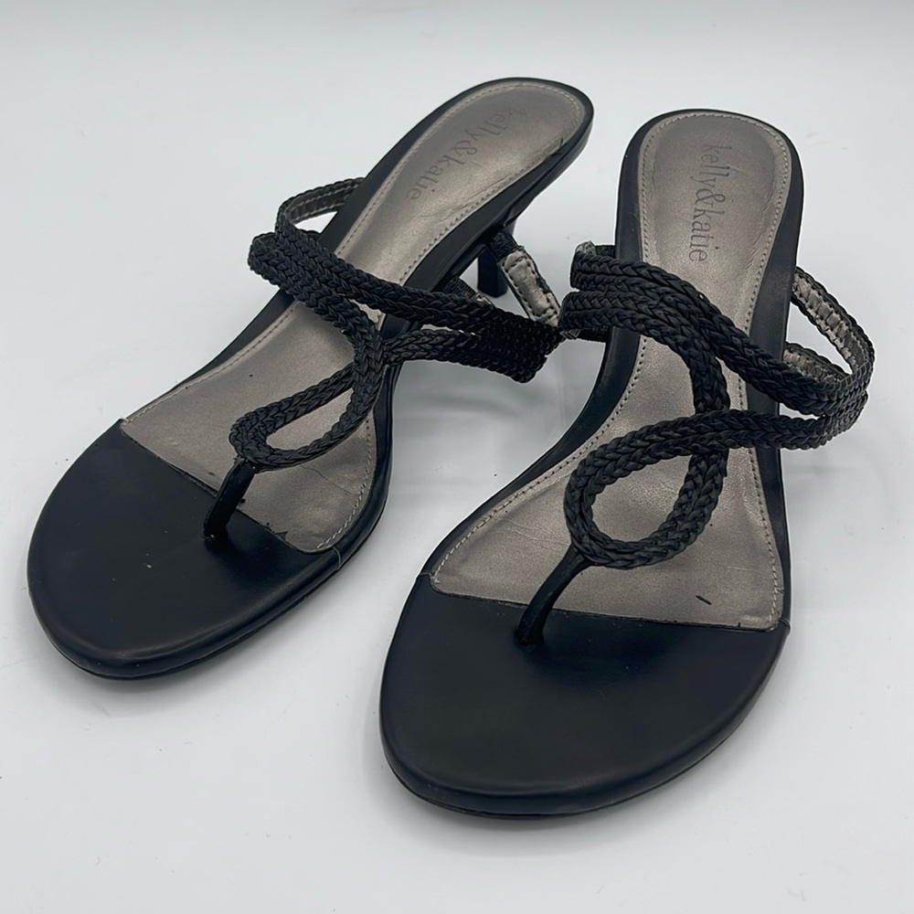 Kelly & Katie Braided Strap Heels, black